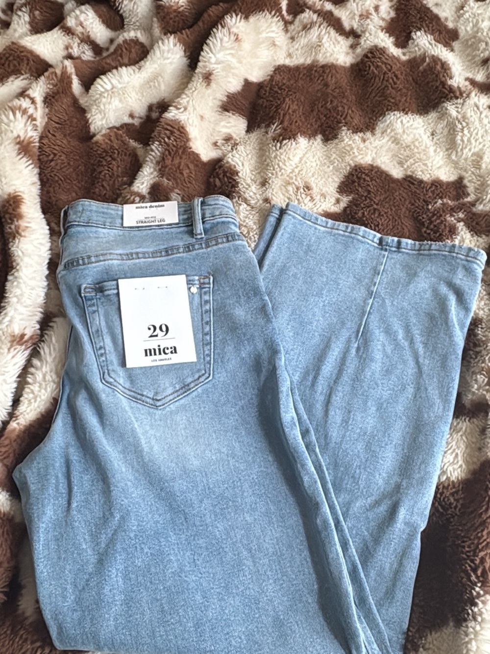 Mica Light Blue Straight Leg Jeans - Classic Mid Rise